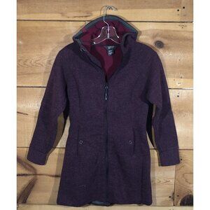 Outdoor Research Salida Long Wool Blend Full Zip Hooded Jacket Womens Size XS